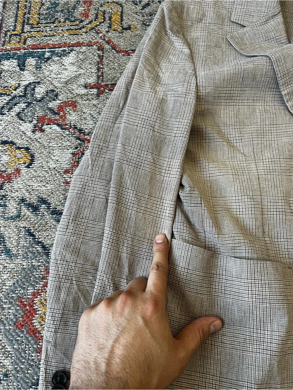 Banana Republic Linen Blend Plaid Sport Coat in Beige 38S